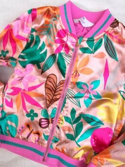 Jarní saténová bunda, bomber H&M vel. 128 rezervace