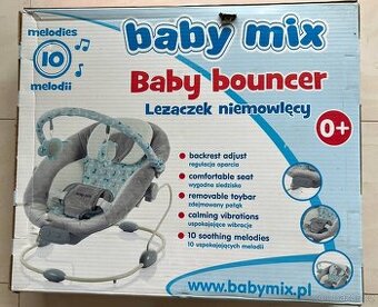 Vibrační lehátko pro miminko Baby Mix - šedé, nové