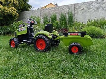 FALK Šlapací traktor 2041C Claas Arion s vlečkou a otevírací