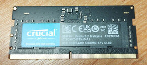 Prodám 8 GB RAM SO-DIMM DDR5 4800 Mhz