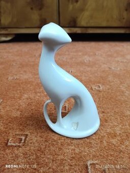 Porcelánová soška Kočka Jaroslav Ježek royal dux brusel