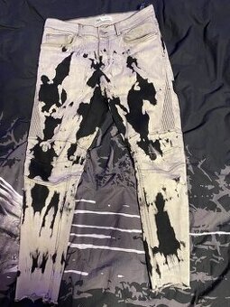 Šedo černé džíny - S