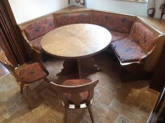 Rustikální jídelní rohová lavice