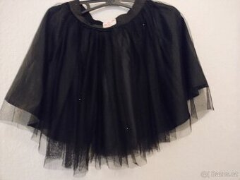 12) sukně černá nabíraná, satén a síťovina