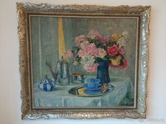 Olejomalba zátiší – F. Engel, 1926 – velký formát