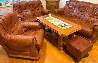 Rustikální kožená sedací souprava