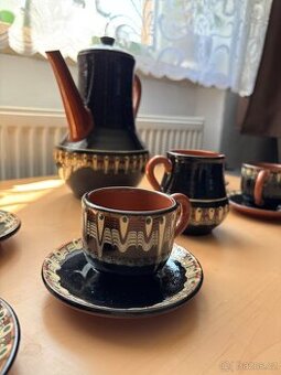 Bulharská retro čajová souprava - černá