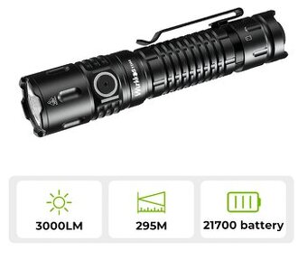 svítilna taktická Wurkkos TD04 3000 L, USB , 5000mAh +dárek