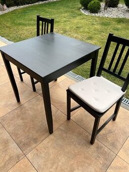 IKEA stůl LETŔHAMN černý + 4 židle STEFAN černé