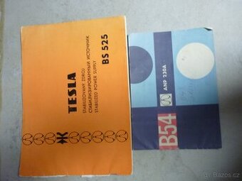 NÁVODY,TECH.PLÁNY STABILZDROJE TESLA BS-525/GRAMOF.TESLA B54
