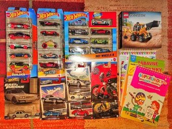 24x hot wheels autíčka, Lego, luštění