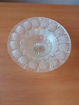 Skleněná mísa – brus imitace, dekorativní, pěkný stav