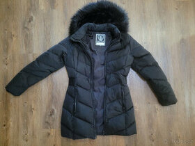 dívčí zimní kabát Girls Rule vel. 170 černý s kožešinou