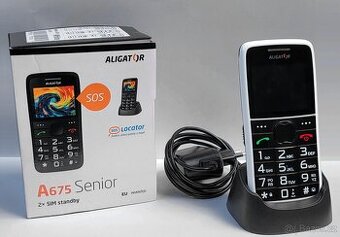 Mobilní telefon Aligator A675 Senior bílá
