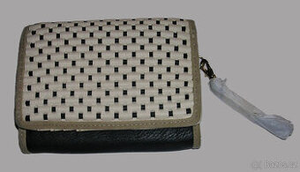 nová kožená modrobéžová peněženka