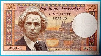 Sběratelská bankovka 50 FRANCS PIERRE RICHARD, 2018, Gábriš