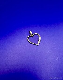 zlatý přívěsek srdce 585/1000, 14 karátů