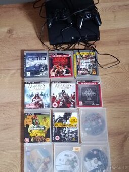 PlayStation 3 2x dzojistiky 12x hry