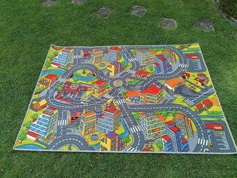 Dětsky koberec - silnice, město, auta 200x140