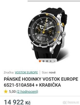 Hodinky Vostok Submarine- bez krabičky