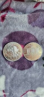 Stříbrné mince 1unc. a slitky