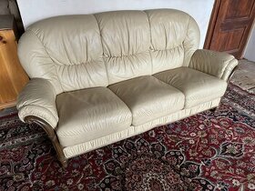 Luxusní italský kožený gauč - trojsedák, č. 2892