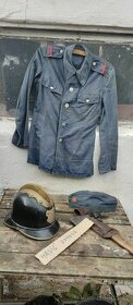 uniforma, přilba, čepice, sekera - hasič ČSR 1965