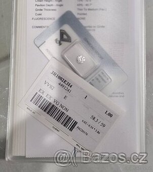 INVESTIČNÍ DIAMANT 1.00ct. VVS2/E IGI TOP - 1