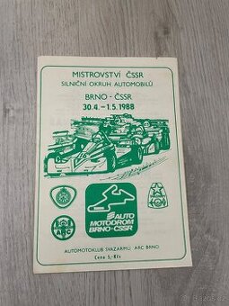 Mistrovství ČSSR BRNO 1988 program a startovni listina - 1
