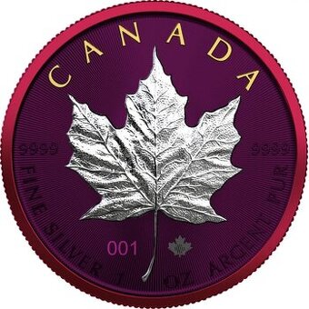 Stříbrná mince MAPLE LEAF RED Space Metals II–1 oz 2021