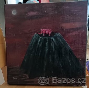 Obraz Růžový slon