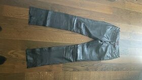 Kožené černé kalhoty S