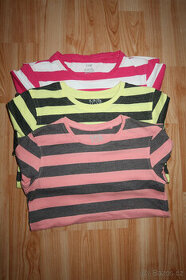 3 x proužkaté triko/tričko vel. 110-116 - 1