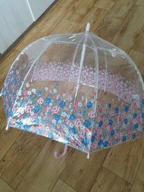 Dětský průhledný deštník růžovo-modrý