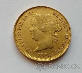 Zlatý 4 Peso 1868 - Izabela II. - 1