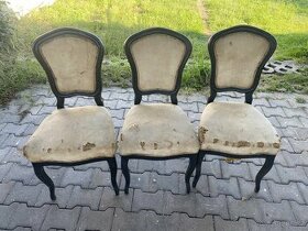 Starožitné židle 3 ks, sedáky s pružinami