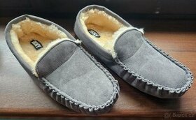 Nové nepoužité domácí zateplené sandály mokasíny uni DKNY - 1