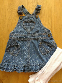 Šaty riflové (modré/srdíčka) vel.92 - 1