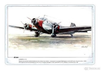 plechová cedule - Junkers Ju 52 (Československé aerolinie) - 1