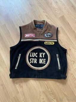 Kožená závodní vesta Lucky Strike Racing