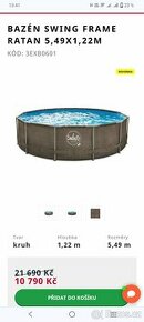 Bazén SWING FRAME RATAN 5,49 x 1,22 m - NOVÝ