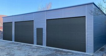 Garáž plechová 12x6 Brána sekční 3x3