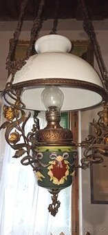 Lustr starožitný na petrolej, závěsný...