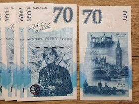 Pamětní bankovka Miro Žbirka 70 let
