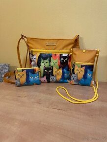 Set tašek -Kočka - ruční práce