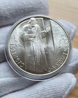Stříbrná pamětní mince Československa 500kčs J. A. Komenský