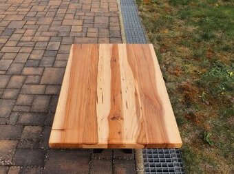 Masivní jilmový konferenční stůl – 95 × 60 cm, přírodní kres
