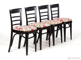 4x pohodlné retro židle s novým čalouněním