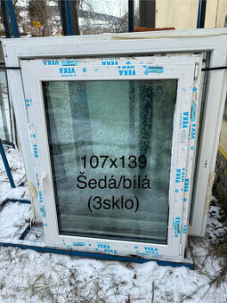 Plastové okno 1070x1390 OS Pravé, 1x Antracit, 3-sklo