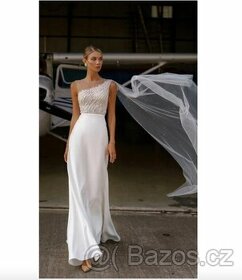 Nové elegantní svatební šaty, vel. 34 - 1